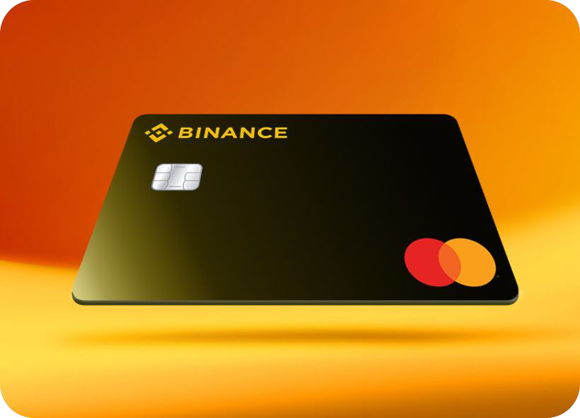 Colorful image of a Mastercard payments card with Binance logo