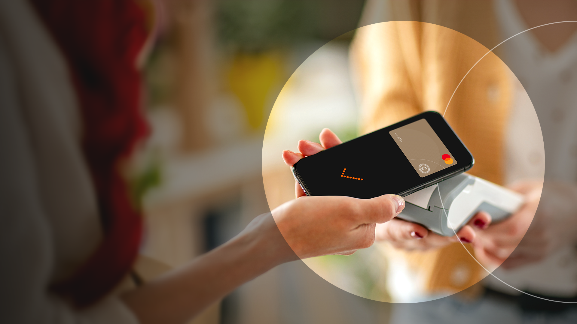 Woman paying with crypto card